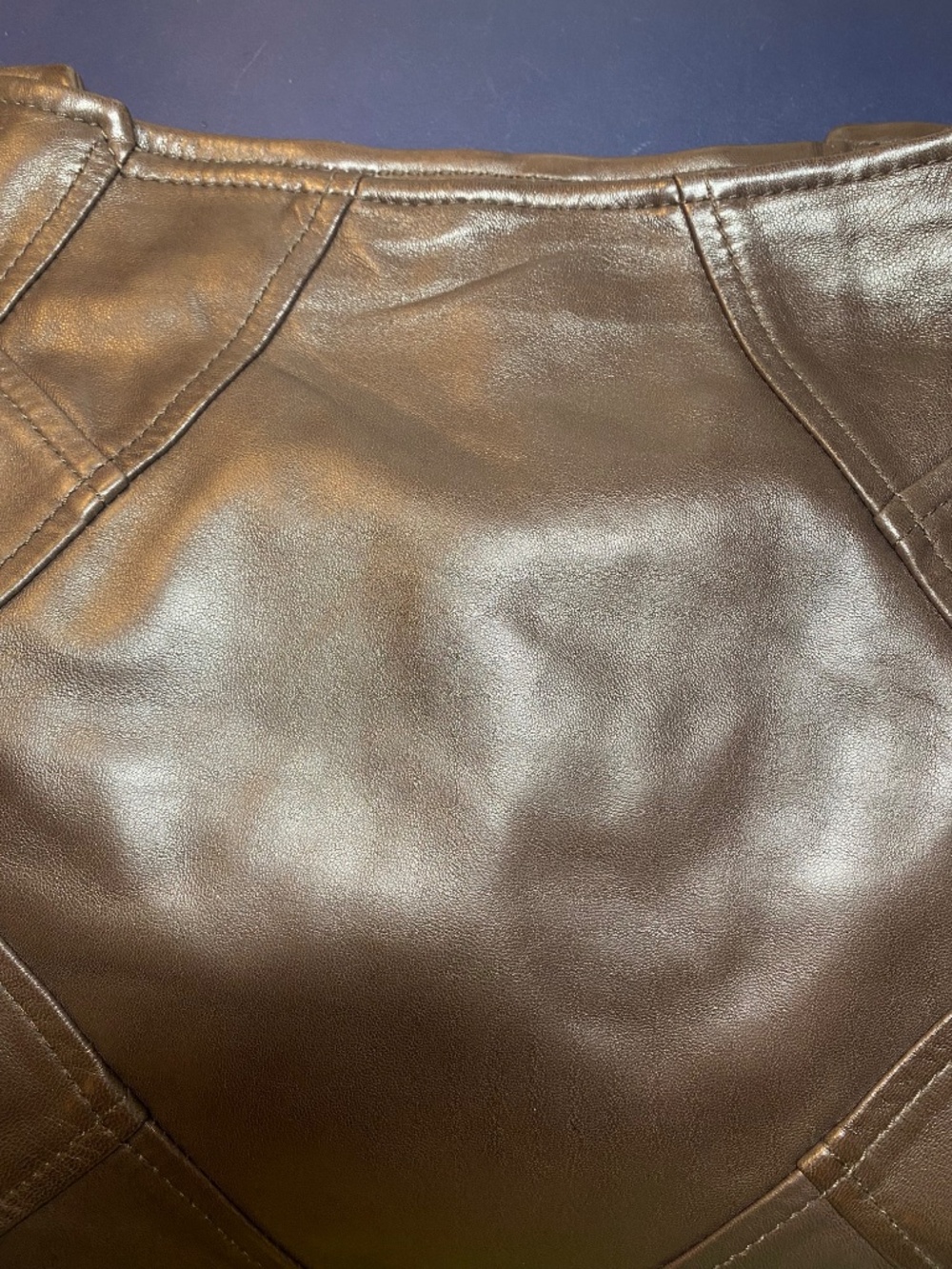 Stephen Italy Archival Chocolate Brown Leather Mermaid Midi Skirt 42 6 - Picture 9 of 10